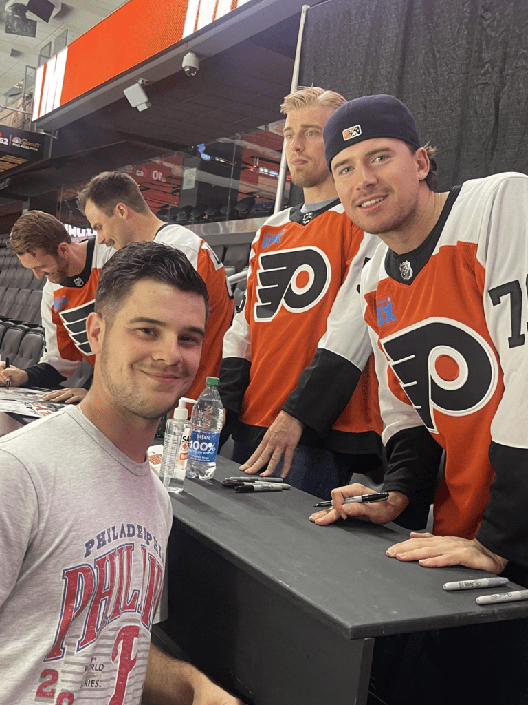 Carter Hart is back and he was happy at the Flyers season ticket holder event last night